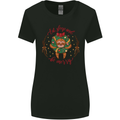 Sloth Eat Sleep & Be Merry Funny Christmas Womens Wider Cut T-Shirt Black