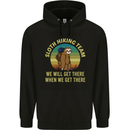 Sloth Hiking Team Funny Trekking Walking Childrens Kids Hoodie Black