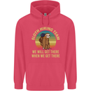 Sloth Hiking Team Funny Trekking Walking Childrens Kids Hoodie Heliconia