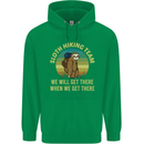 Sloth Hiking Team Funny Trekking Walking Childrens Kids Hoodie Irish Green