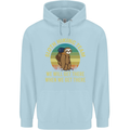 Sloth Hiking Team Funny Trekking Walking Childrens Kids Hoodie Light Blue