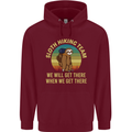 Sloth Hiking Team Funny Trekking Walking Childrens Kids Hoodie Maroon