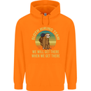 Sloth Hiking Team Funny Trekking Walking Childrens Kids Hoodie Orange
