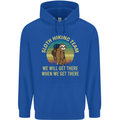Sloth Hiking Team Funny Trekking Walking Childrens Kids Hoodie Royal Blue