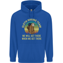 Sloth Hiking Team Funny Trekking Walking Childrens Kids Hoodie Royal Blue
