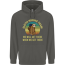 Sloth Hiking Team Funny Trekking Walking Childrens Kids Hoodie Storm Grey