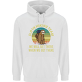 Sloth Hiking Team Funny Trekking Walking Childrens Kids Hoodie White