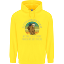 Sloth Hiking Team Funny Trekking Walking Childrens Kids Hoodie Yellow