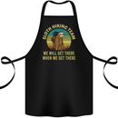 Sloth Hiking Team Funny Trekking Walking Cotton Apron 100% Organic Black