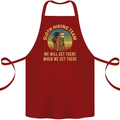 Sloth Hiking Team Funny Trekking Walking Cotton Apron 100% Organic Maroon