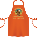 Sloth Hiking Team Funny Trekking Walking Cotton Apron 100% Organic Orange