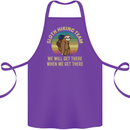 Sloth Hiking Team Funny Trekking Walking Cotton Apron 100% Organic Purple