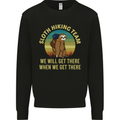 Sloth Hiking Team Funny Trekking Walking Kids Sweatshirt Jumper Black