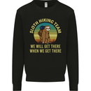 Sloth Hiking Team Funny Trekking Walking Kids Sweatshirt Jumper Black