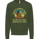 Sloth Hiking Team Funny Trekking Walking Kids Sweatshirt Jumper Forest Green
