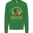 Sloth Hiking Team Funny Trekking Walking Kids Sweatshirt Jumper Irish Green
