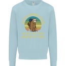 Sloth Hiking Team Funny Trekking Walking Kids Sweatshirt Jumper Light Blue