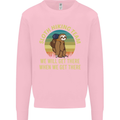 Sloth Hiking Team Funny Trekking Walking Kids Sweatshirt Jumper Light Pink