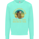 Sloth Hiking Team Funny Trekking Walking Kids Sweatshirt Jumper Peppermint