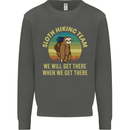 Sloth Hiking Team Funny Trekking Walking Kids Sweatshirt Jumper Storm Grey
