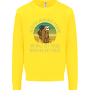 Sloth Hiking Team Funny Trekking Walking Kids Sweatshirt Jumper Yellow