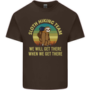 Sloth Hiking Team Funny Trekking Walking Kids T-Shirt Childrens Chocolate