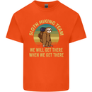 Sloth Hiking Team Funny Trekking Walking Kids T-Shirt Childrens Orange