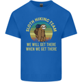Sloth Hiking Team Funny Trekking Walking Kids T-Shirt Childrens Royal Blue