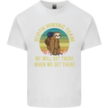 Sloth Hiking Team Funny Trekking Walking Kids T-Shirt Childrens White