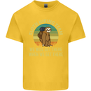 Sloth Hiking Team Funny Trekking Walking Kids T-Shirt Childrens Yellow
