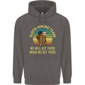 Sloth Hiking Team Funny Trekking Walking Mens 80% Cotton Hoodie Charcoal