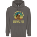 Sloth Hiking Team Funny Trekking Walking Mens 80% Cotton Hoodie Charcoal