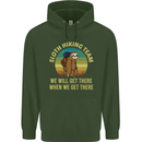 Sloth Hiking Team Funny Trekking Walking Mens 80% Cotton Hoodie Forest Green