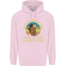 Sloth Hiking Team Funny Trekking Walking Mens 80% Cotton Hoodie Light Pink