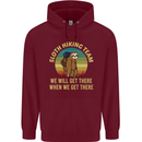 Sloth Hiking Team Funny Trekking Walking Mens 80% Cotton Hoodie Maroon