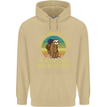Sloth Hiking Team Funny Trekking Walking Mens 80% Cotton Hoodie Sand