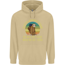 Sloth Hiking Team Funny Trekking Walking Mens 80% Cotton Hoodie Sand