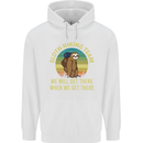 Sloth Hiking Team Funny Trekking Walking Mens 80% Cotton Hoodie White