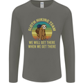 Sloth Hiking Team Funny Trekking Walking Mens Long Sleeve T-Shirt Charcoal