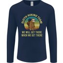 Sloth Hiking Team Funny Trekking Walking Mens Long Sleeve T-Shirt Navy Blue