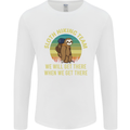 Sloth Hiking Team Funny Trekking Walking Mens Long Sleeve T-Shirt White