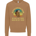 Sloth Hiking Team Funny Trekking Walking Mens Sweatshirt Jumper Caramel Latte