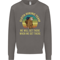 Sloth Hiking Team Funny Trekking Walking Mens Sweatshirt Jumper Charcoal