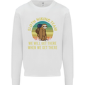 Sloth Hiking Team Funny Trekking Walking Mens Sweatshirt Jumper White