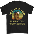Sloth Hiking Team Funny Trekking Walking Mens T-Shirt Cotton Gildan Black