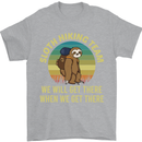 Sloth Hiking Team Funny Trekking Walking Mens T-Shirt Cotton Gildan Sports Grey