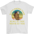 Sloth Hiking Team Funny Trekking Walking Mens T-Shirt Cotton Gildan White