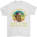 Sloth Hiking Team Funny Trekking Walking Mens T-Shirt Cotton Gildan White