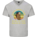 Sloth Hiking Team Funny Trekking Walking Mens V-Neck Cotton T-Shirt Sports Grey