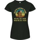 Sloth Hiking Team Funny Trekking Walking Womens Petite Cut T-Shirt Black
